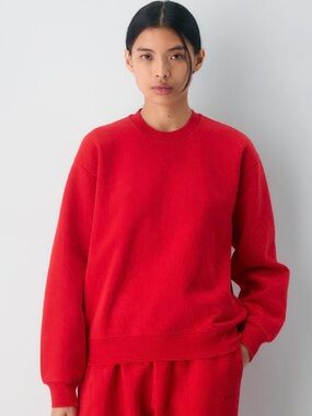 Cozy Sweatfleece Perfect Crew Sweatshirt NEW